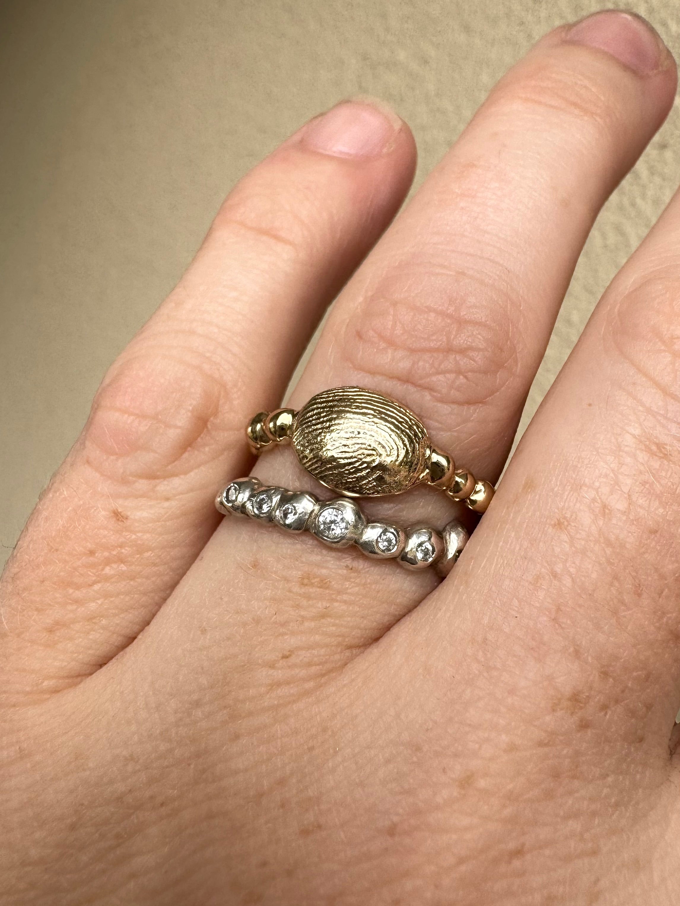 X-Mini Fingerprint Ring - 9ct gold