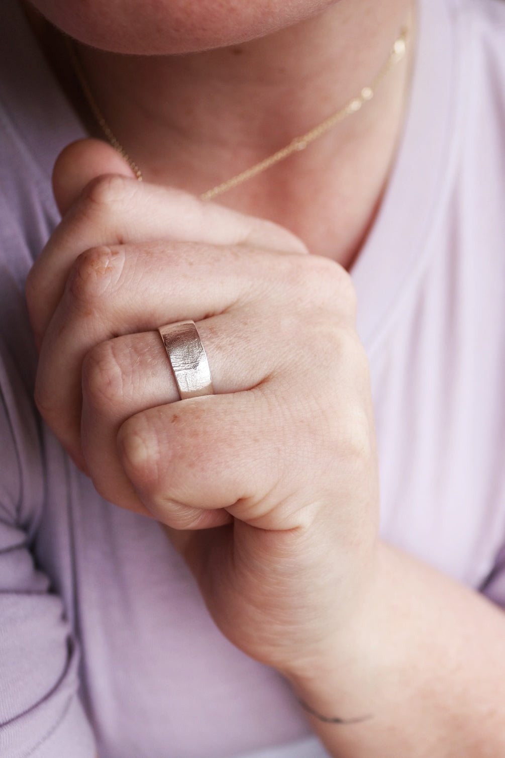 Band Fingerprint Ring - Sterling Silver or 9ct Gold - Print Impression Kit + Ring