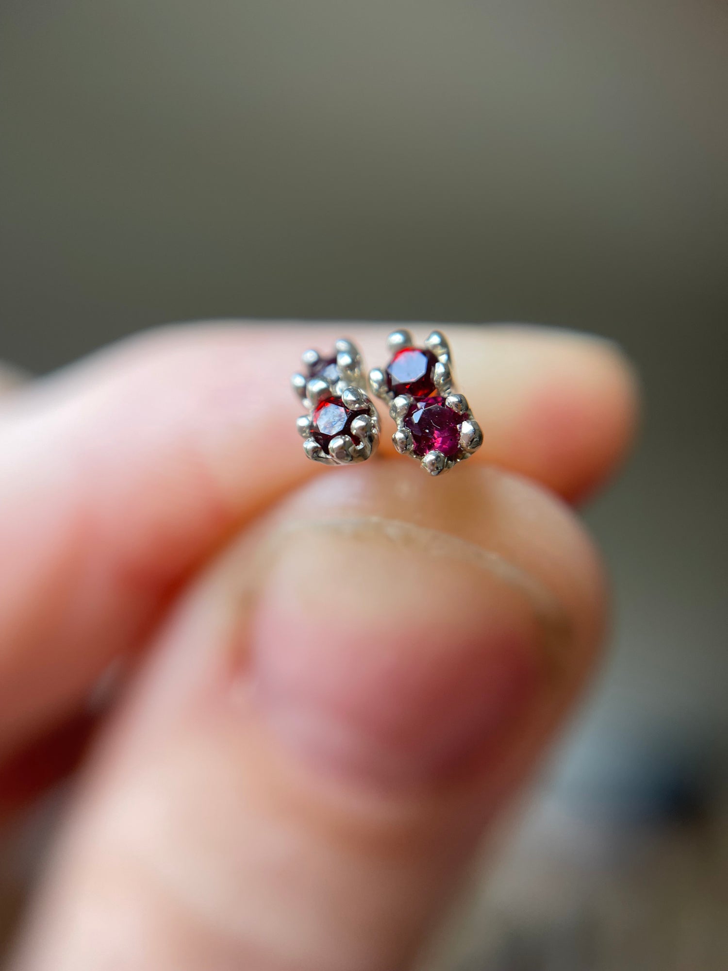Silver 2 birthstone studs