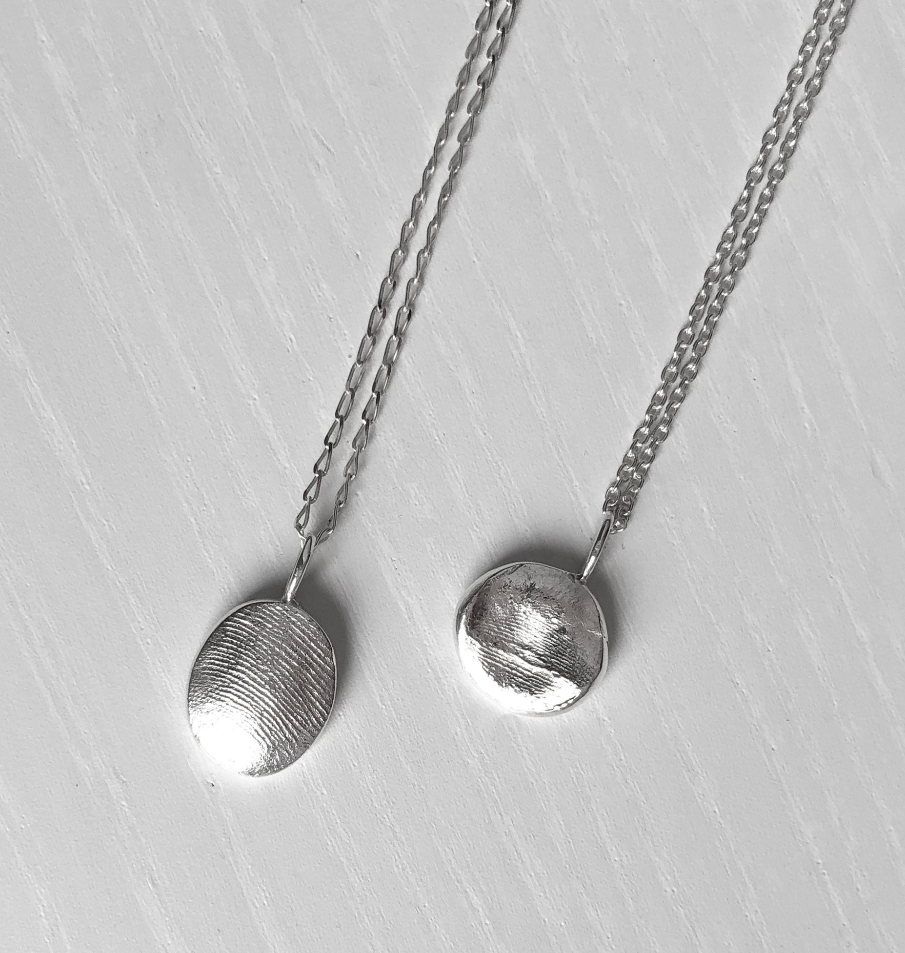 Infant Impression Pendant - Sterling Silver - Fingerprint Impression Kit + Necklace