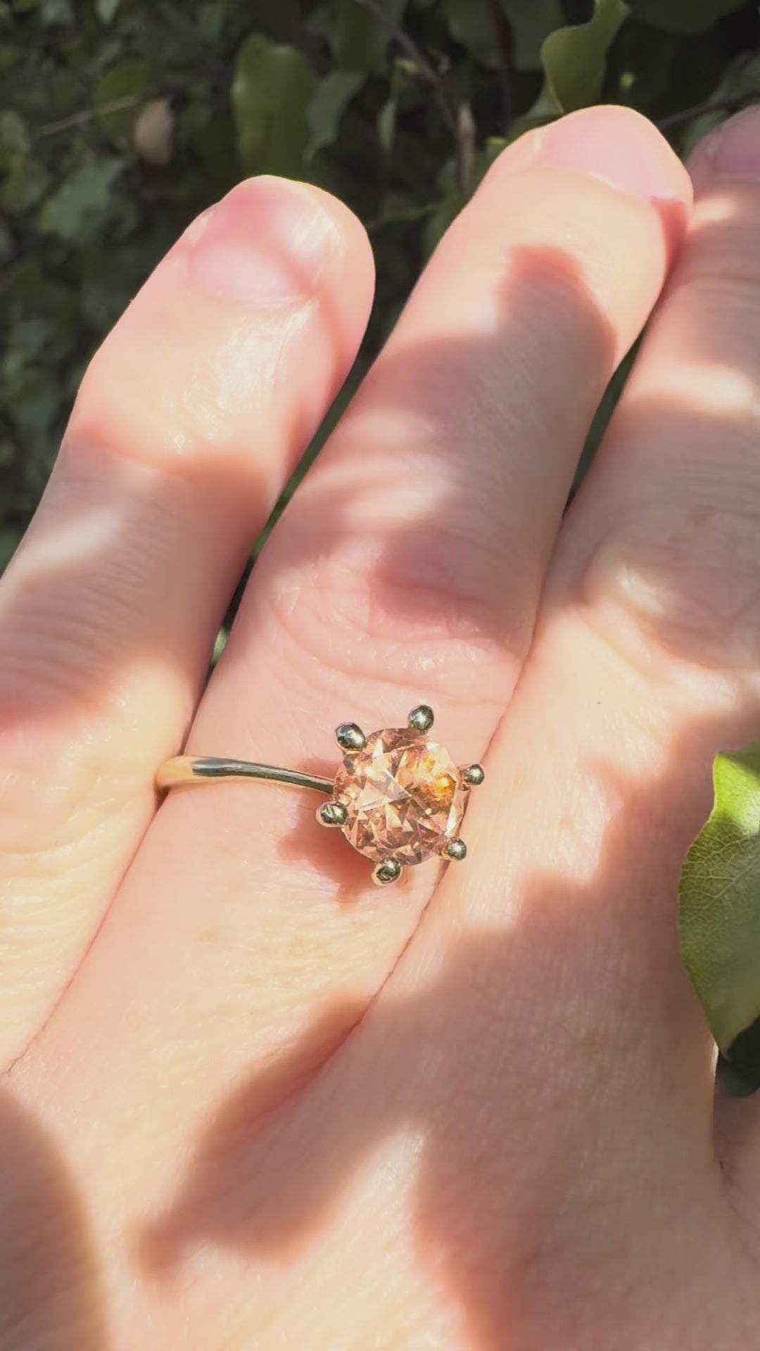 9ct gold Peach Tourmaline Solitare