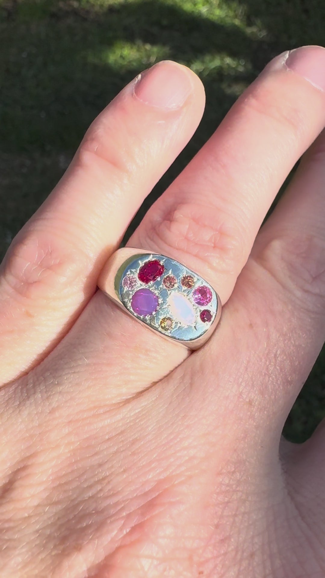 Silver Multi Stone Signet