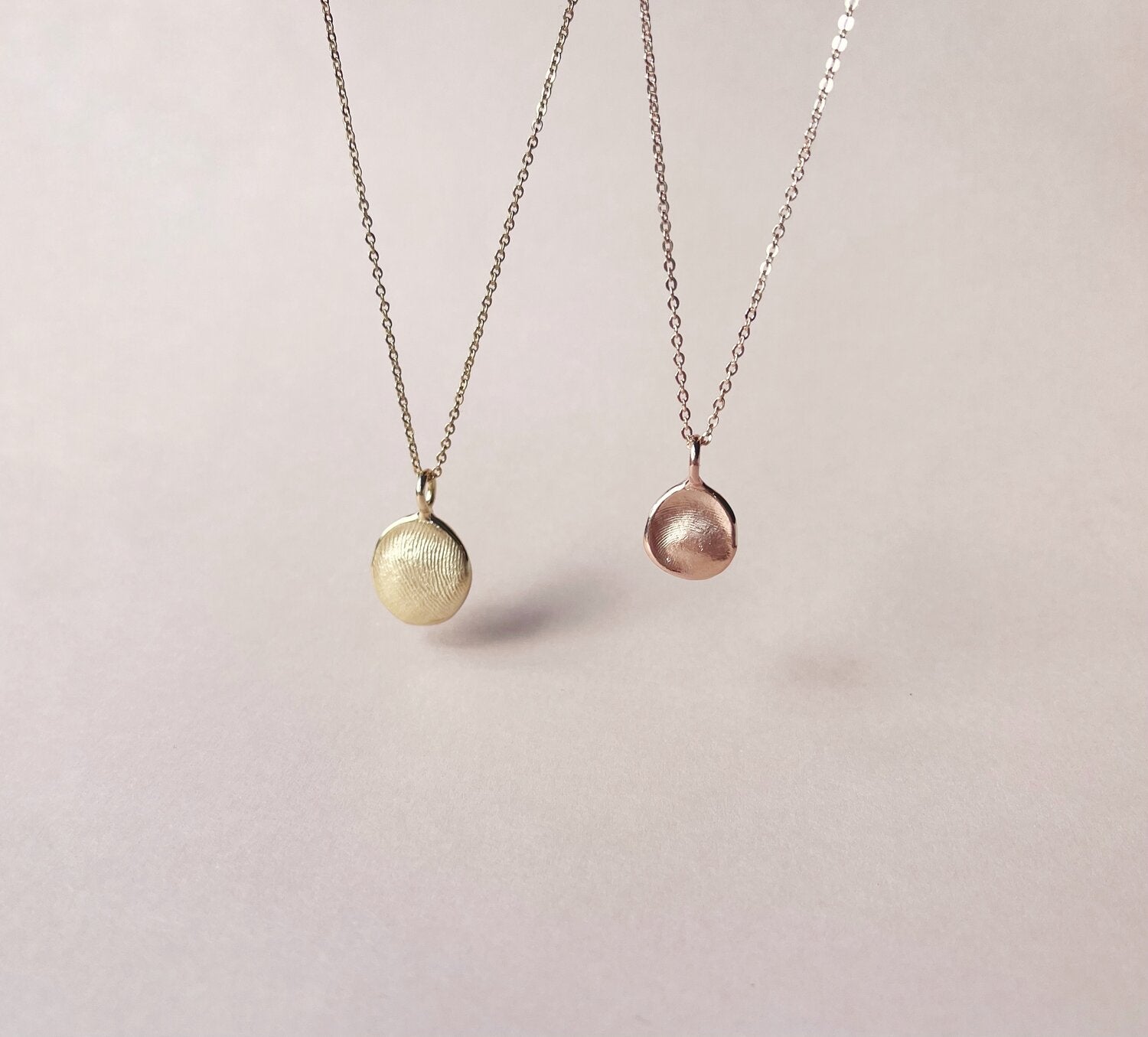 Mini Fingerprint Pendant - 9ct Gold - Fingerprint Impression Kit + Necklace