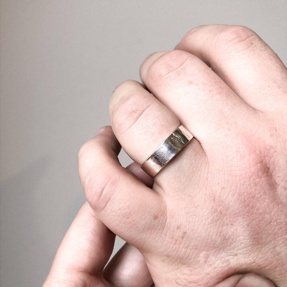 Band Fingerprint Ring - Sterling Silver or 9ct Gold - Print Impression Kit + Ring