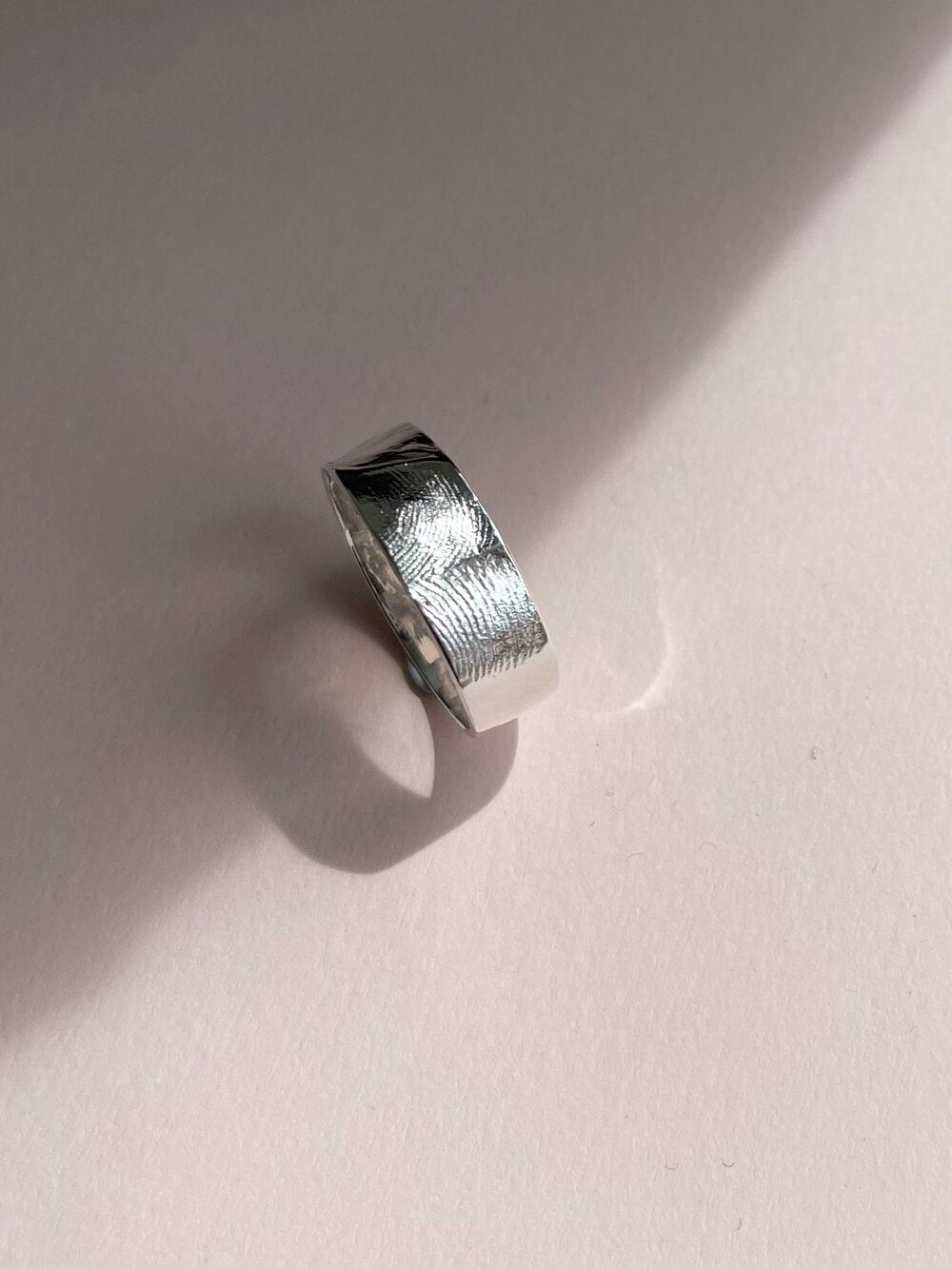Band Fingerprint Ring - Sterling Silver or 9ct Gold - Print Impression Kit + Ring