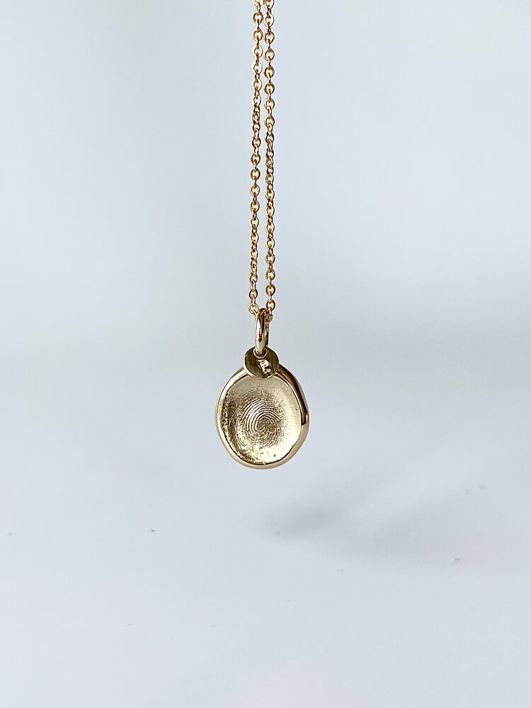 Mini Fingerprint Pendant - 9ct Gold - Fingerprint Impression Kit + Necklace