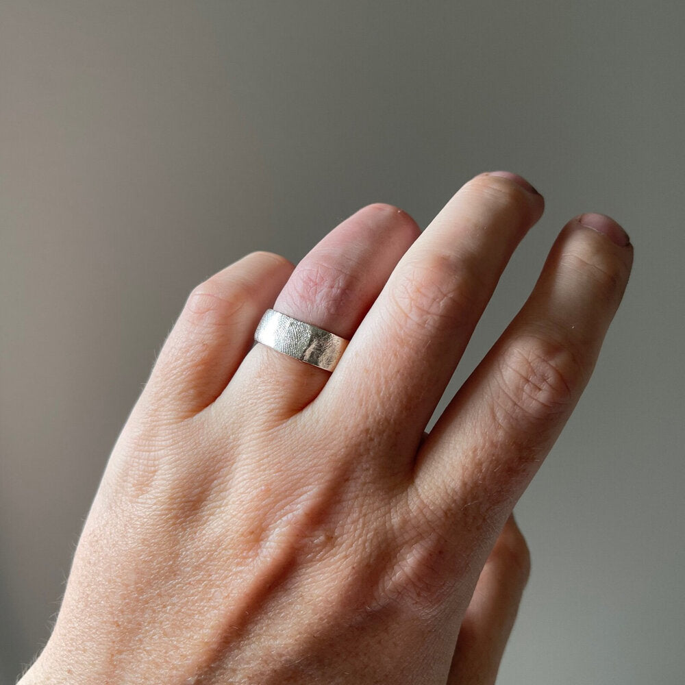 Band Fingerprint Ring - Sterling Silver or 9ct Gold - Print Impression Kit + Ring