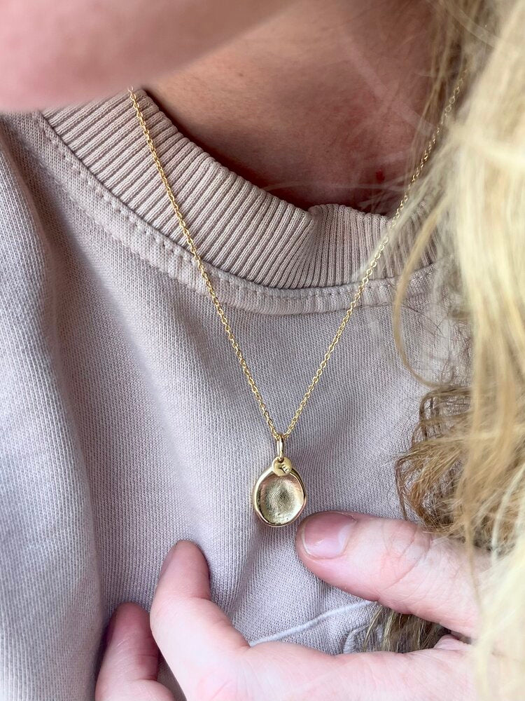 Mini Fingerprint Pendant - 9ct Gold - Fingerprint Impression Kit + Necklace