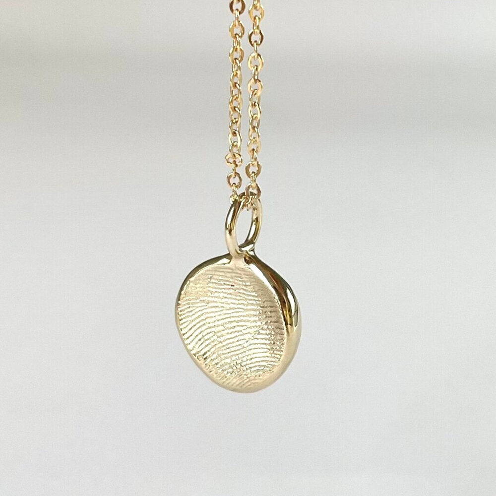 Mini Fingerprint Pendant - 9ct Gold - Fingerprint Impression Kit + Necklace