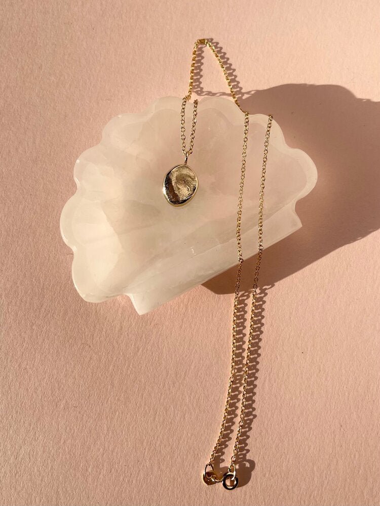 Mini Fingerprint Pendant - 9ct Gold - Fingerprint Impression Kit + Necklace