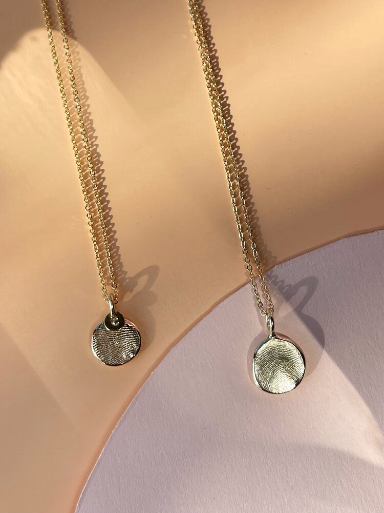 Mini Fingerprint Pendant - 9ct Gold - Fingerprint Impression Kit + Necklace