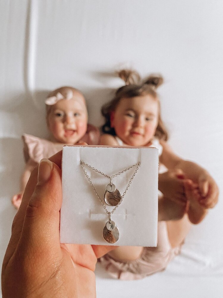 Mini Fingerprint Pendant - Sterling Silver - Fingerprint Impression Kit + Necklace