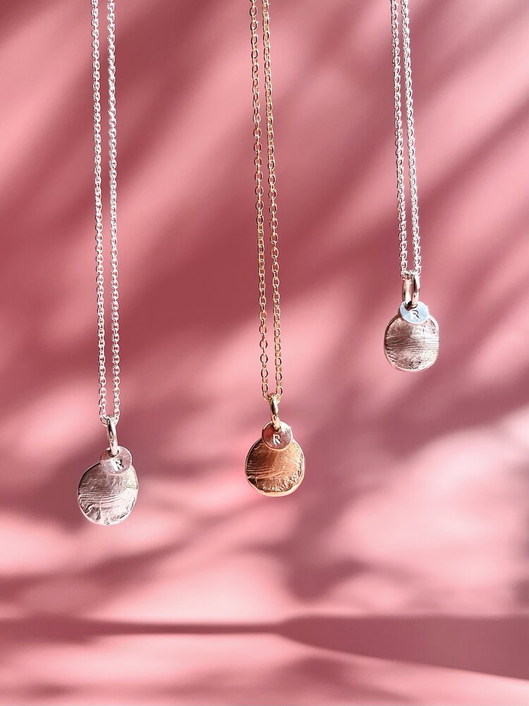Mini Fingerprint Pendant - 9ct Gold - Fingerprint Impression Kit + Necklace