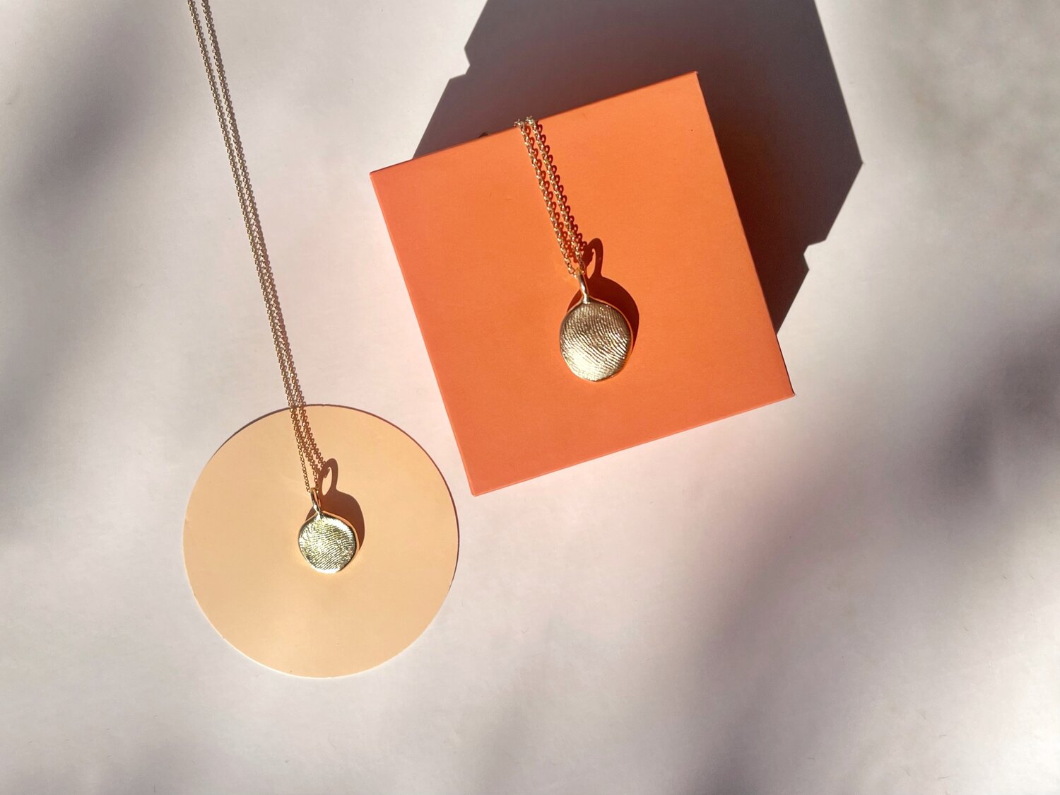 Mini Fingerprint Pendant - 9ct Gold - Fingerprint Impression Kit + Necklace
