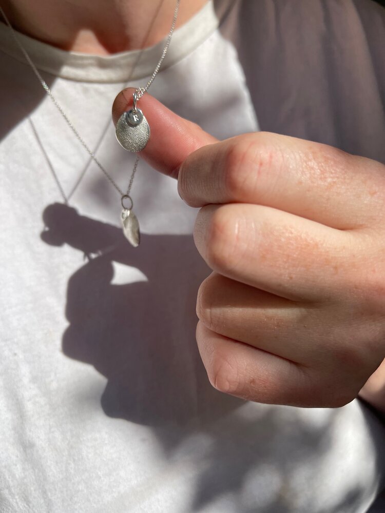 Mini Fingerprint Pendant - Sterling Silver - Fingerprint Impression Kit + Necklace