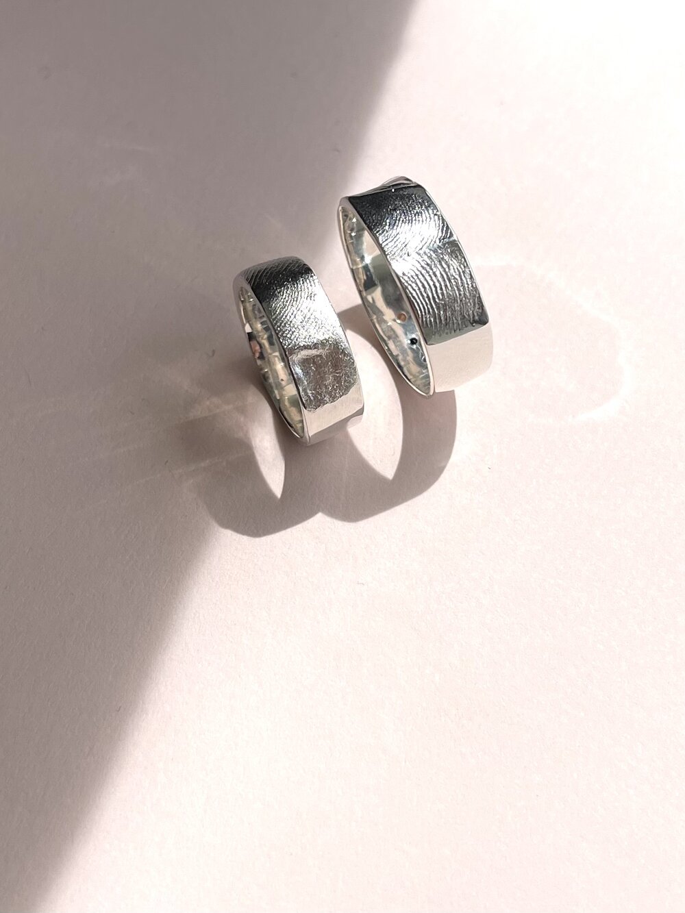 Band Fingerprint Ring - Sterling Silver or 9ct Gold - Print Impression Kit + Ring
