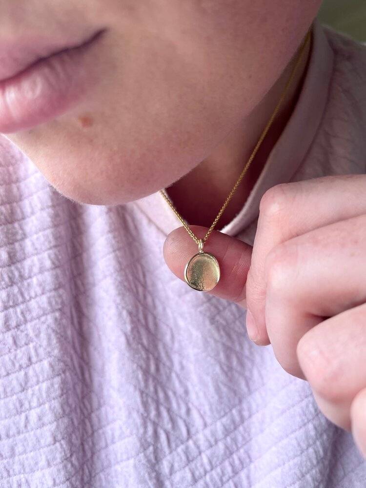Mini Fingerprint Pendant - 9ct Gold - Fingerprint Impression Kit + Necklace