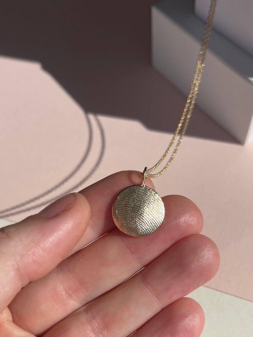 Fingerprint Pendant - 9ct Gold - Fingerprint Impression Kit + Necklace