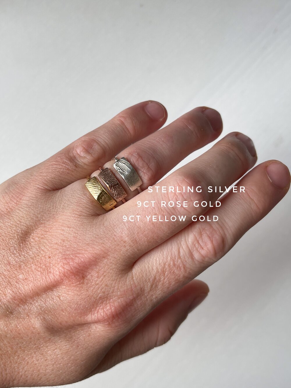 Oval or Circle Fingerprint Ring - 9ct Gold - Print Impression Kit + Ring