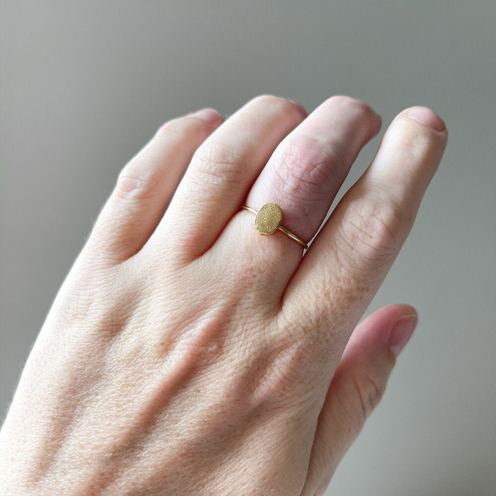 Oval or Circle Fingerprint Ring - 9ct Gold - Print Impression Kit + Ring