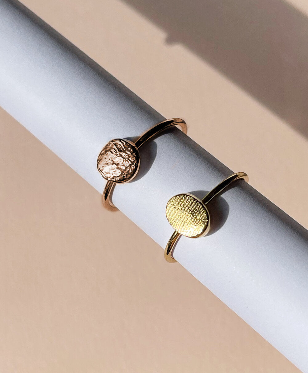Oval or Circle Fingerprint Ring - 9ct Gold - Print Impression Kit + Ring