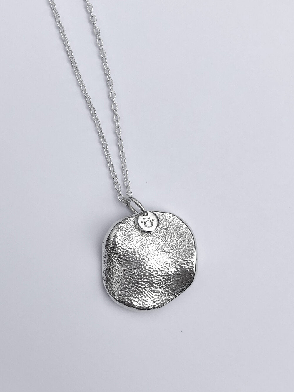 Pet Print Pendant - Sterling Silver or 9ct Gold - Fingerprint Impression Kit + Necklace