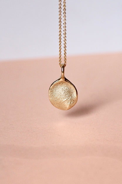 Fingerprint Pendant - 9ct Gold - Fingerprint Impression Kit + Necklace