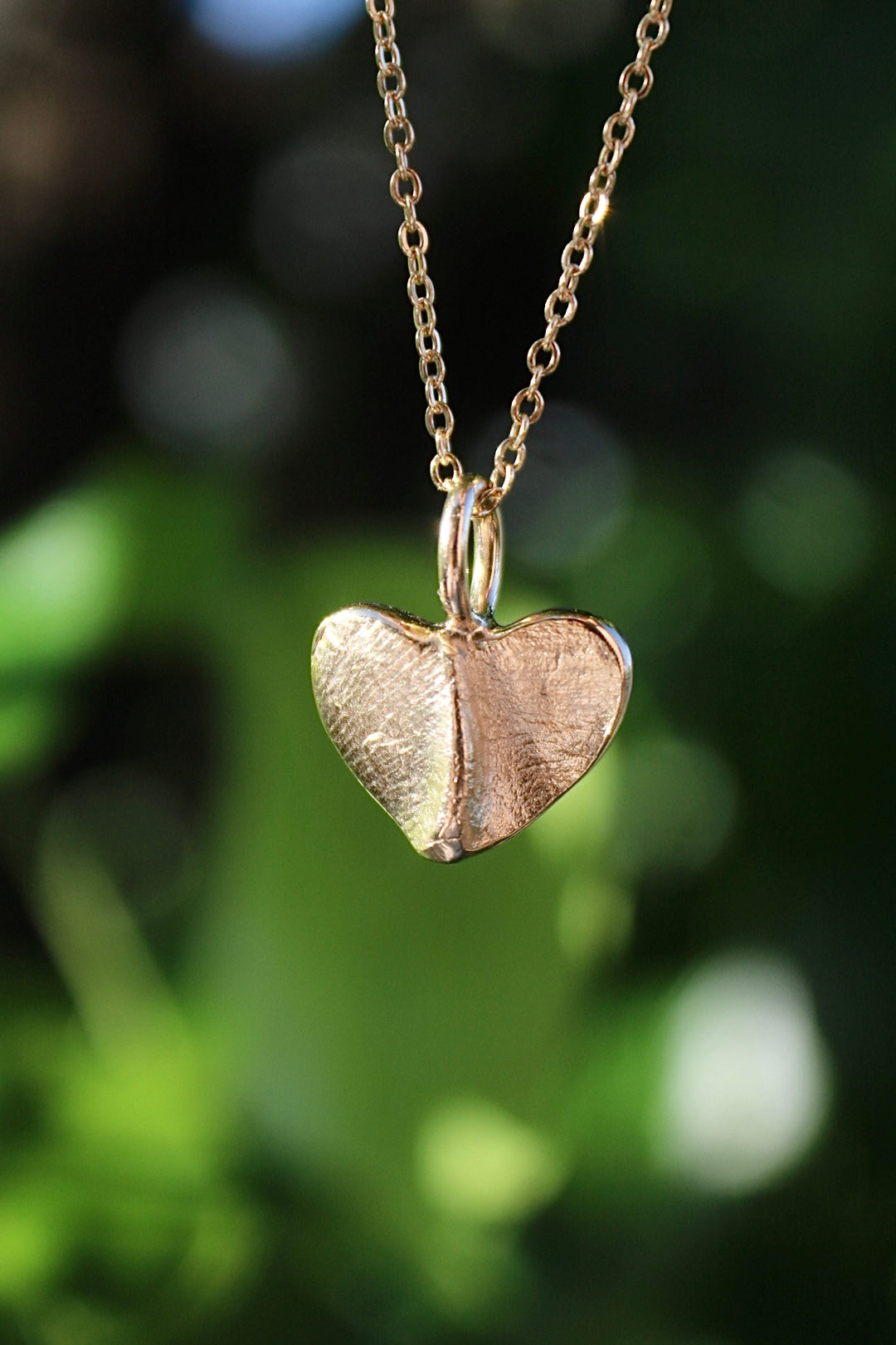 Fingerprint Heart Pendant in 9ct gold