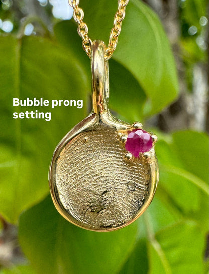 Add a Gemstone to your Fingerprint Pendant - Add On Only