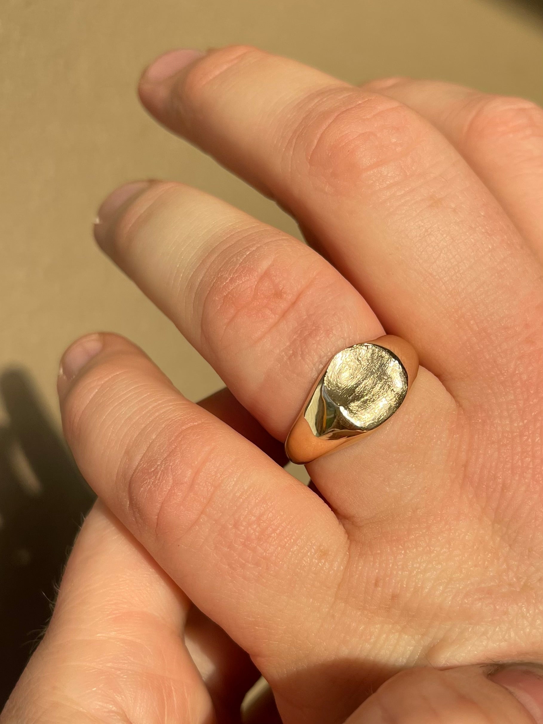 Signet Fingerprint Ring - Sterling Silver or 9ct Gold - Print Impression Kit + Ring