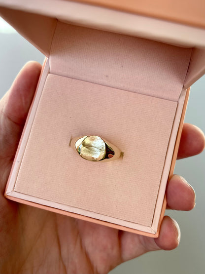 Signet Fingerprint Ring - Sterling Silver or 9ct Gold - Print Impression Kit + Ring