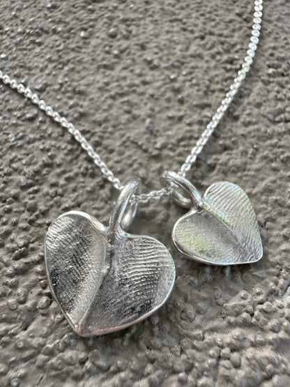 Fingerprint Heart Pendant in Sterling Silver + Fingerprint Impression Kit