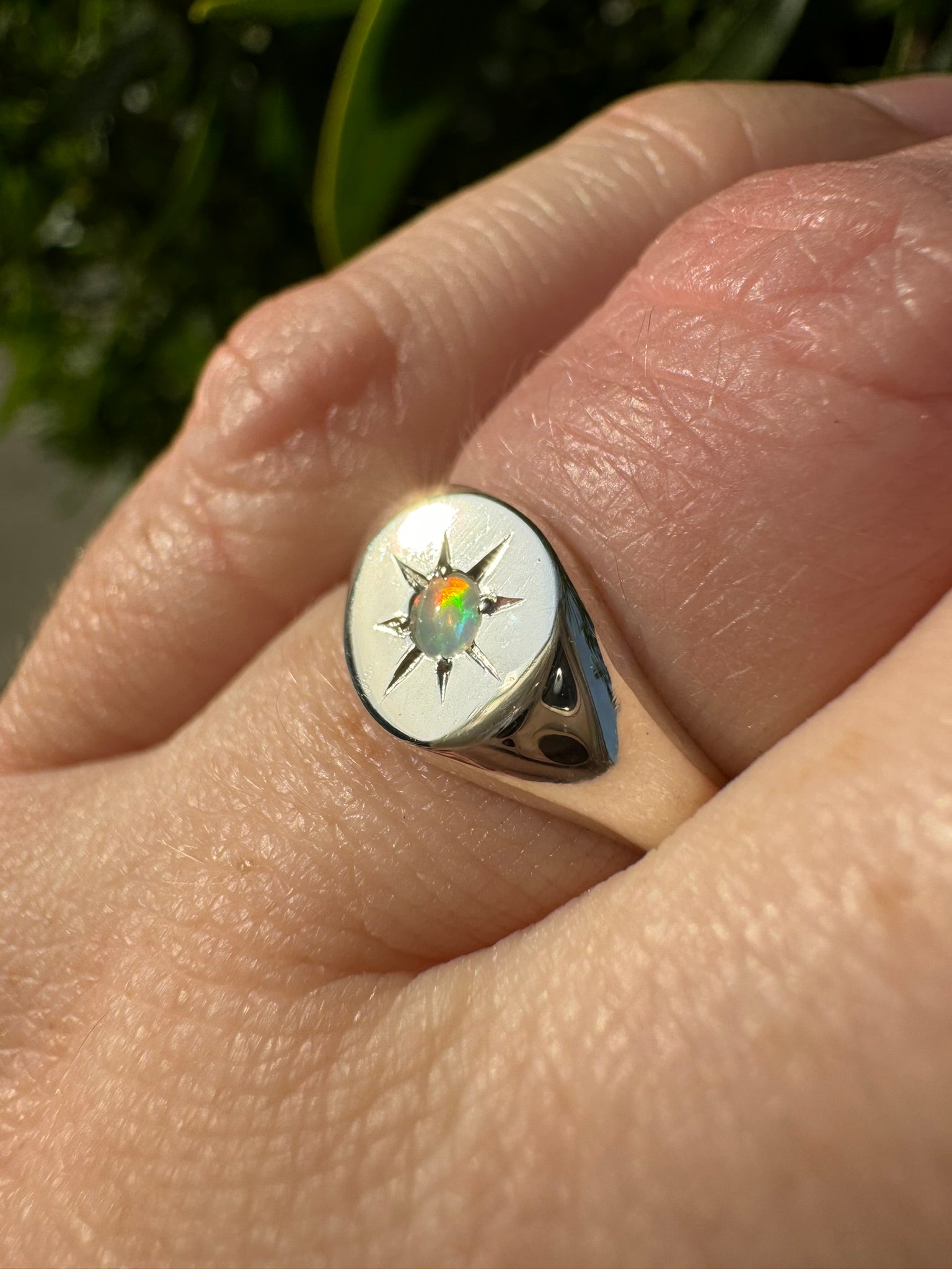 Birthstone Signet Ring Silver