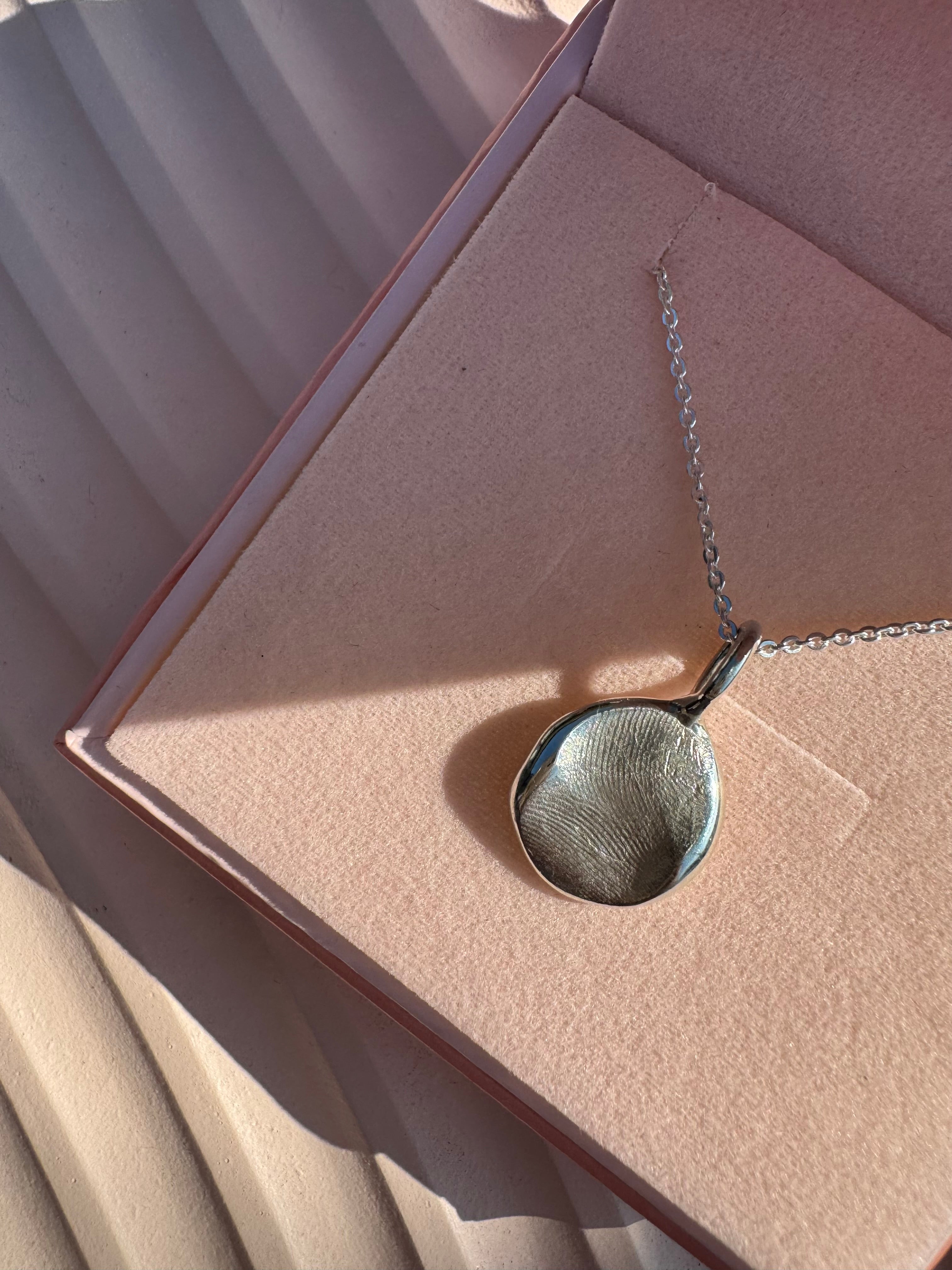 Fingerprint Pendant - Sterling Silver - Fingerprint Impression Kit + Necklace