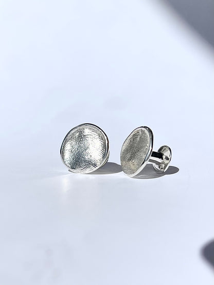 Fingerprint Cufflinks in Sterling Silver + Fingerprint Impression Kit