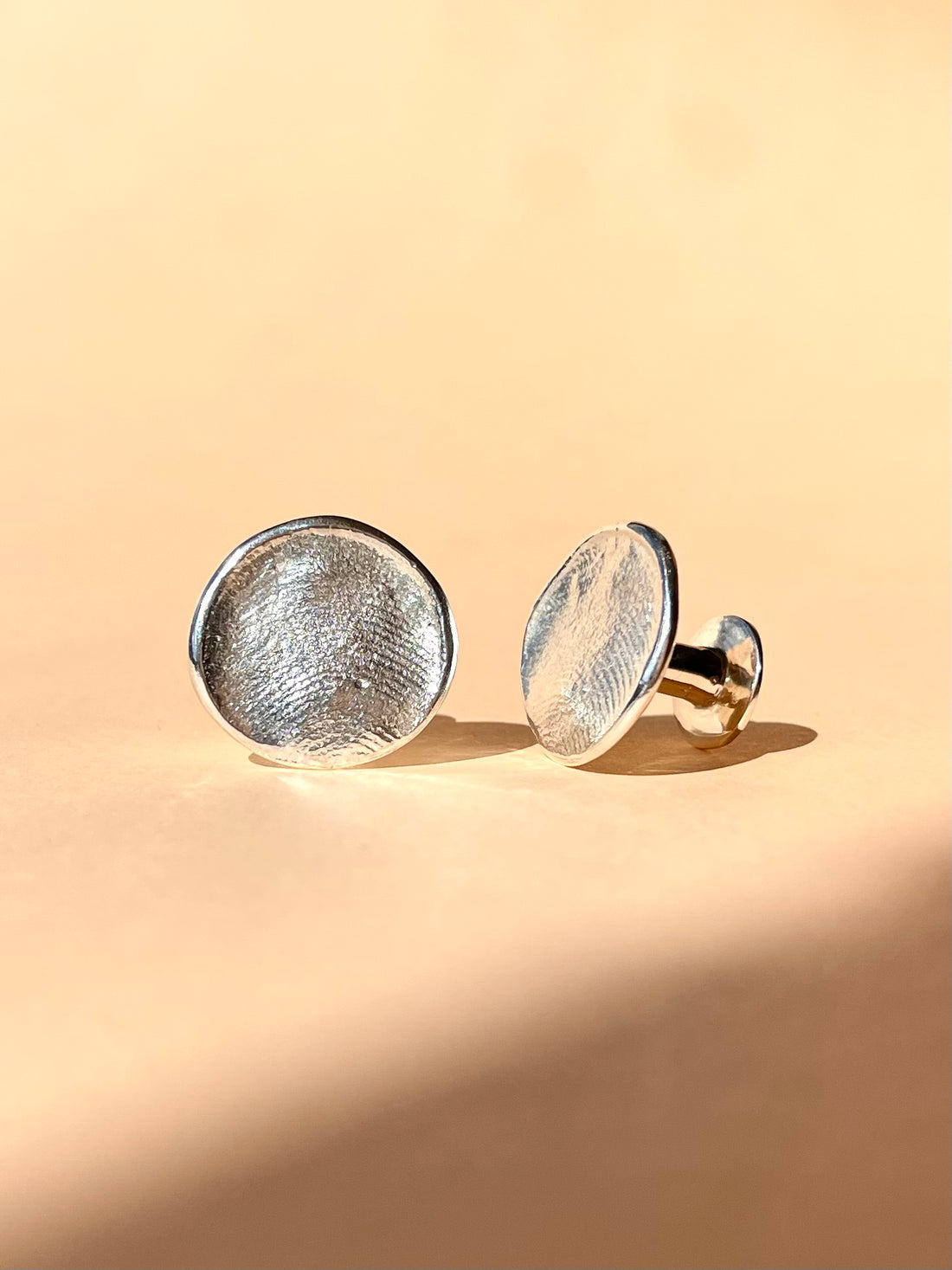 Fingerprint Cufflinks in Sterling Silver + Fingerprint Impression Kit