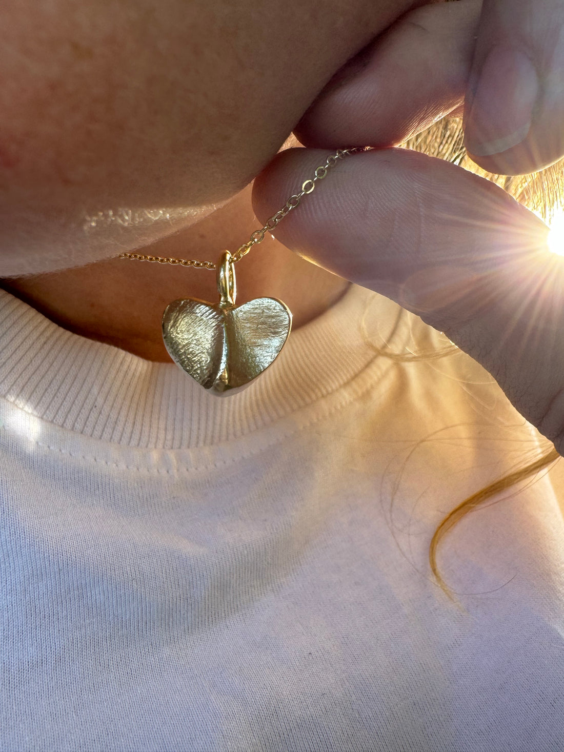 Fingerprint Heart Pendant in 9ct gold