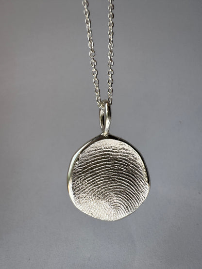 Fingerprint Pendant - Sterling Silver - Fingerprint Impression Kit + Necklace