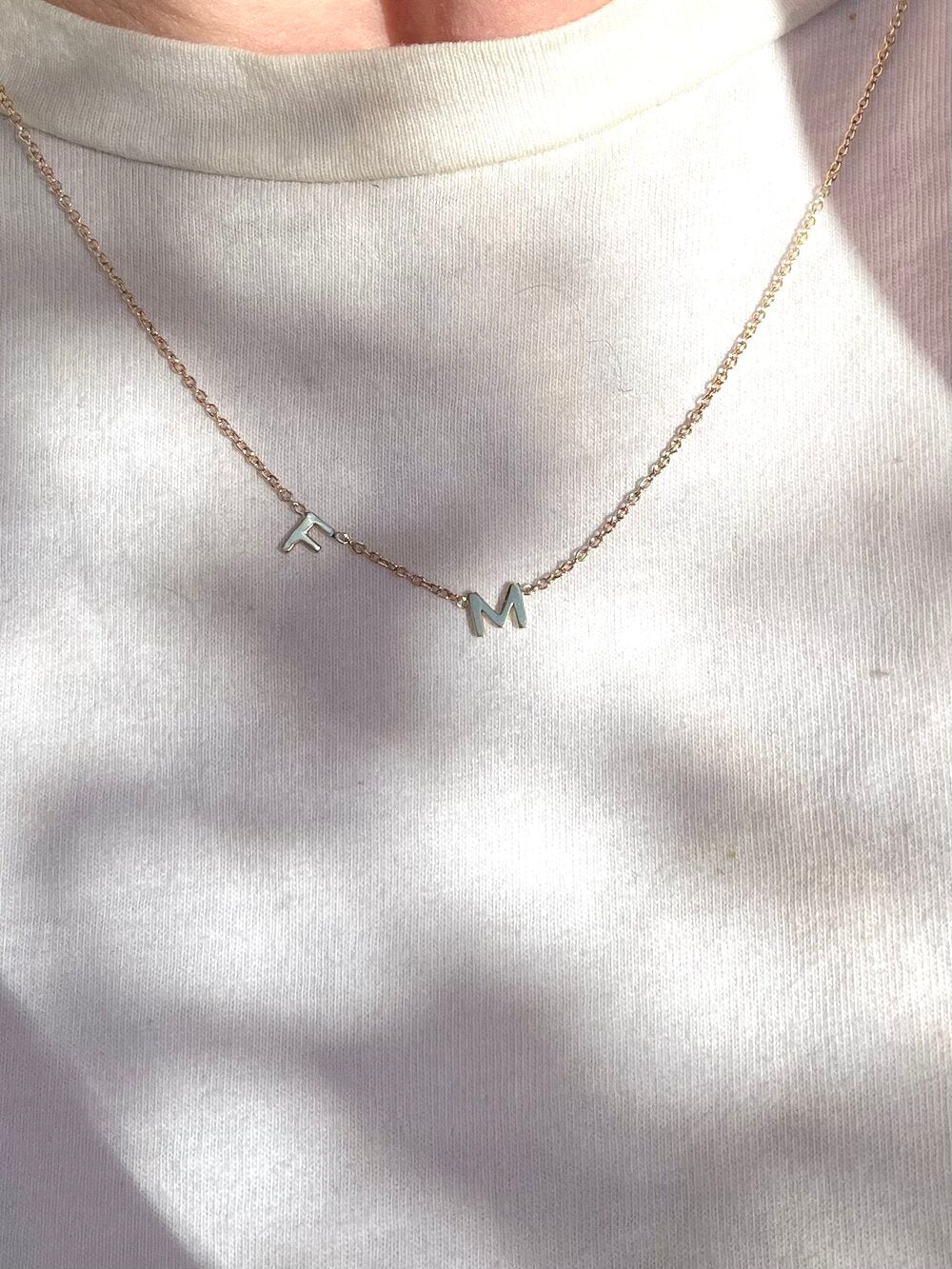 Tiny Alphabet Layering Necklace - Minimal Style Solid 9ct Gold Letter Necklace