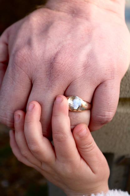 Signet Fingerprint Ring - Sterling Silver or 9ct Gold - Print Impression Kit + Ring