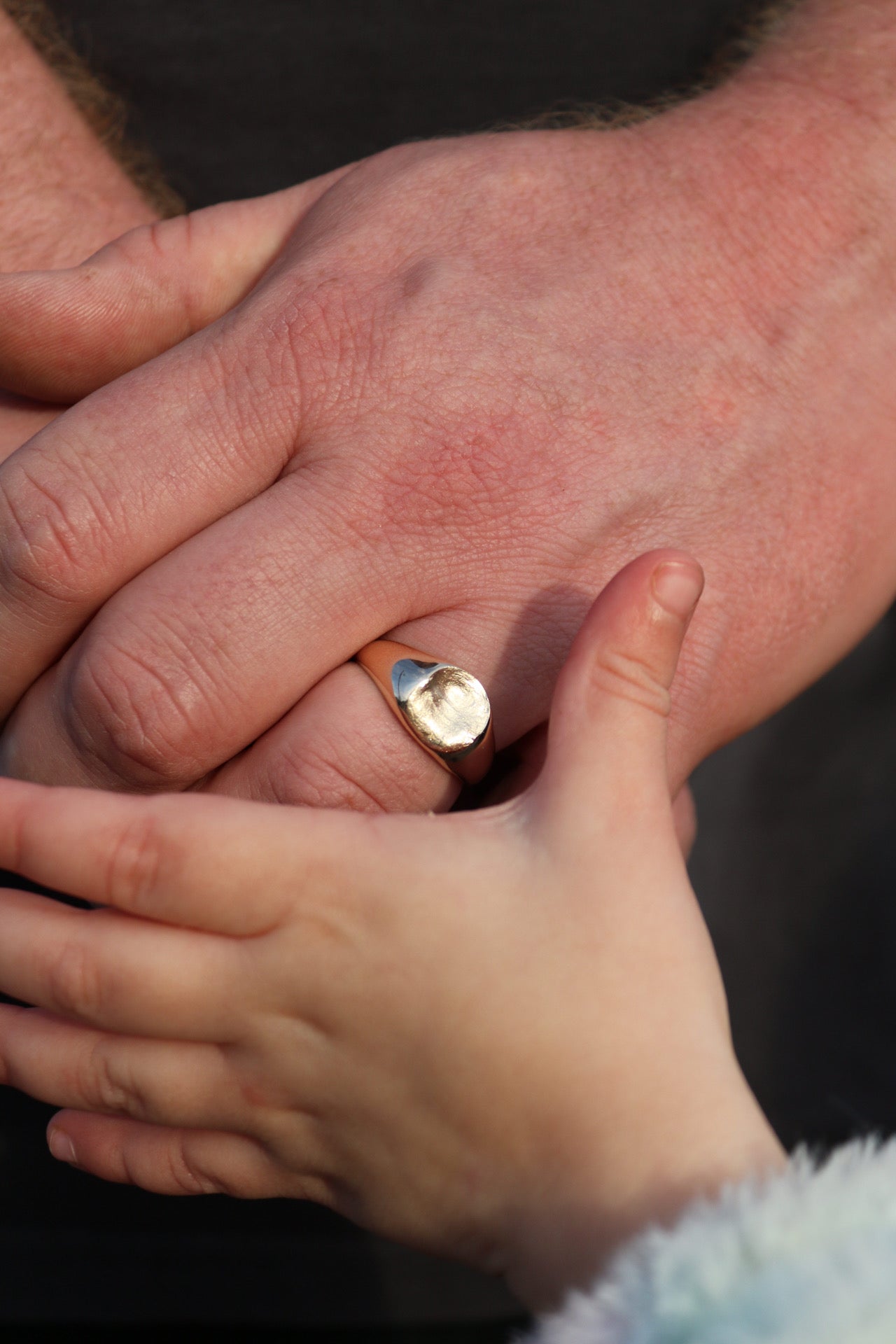 Signet Fingerprint Ring - Sterling Silver or 9ct Gold - Print Impression Kit + Ring
