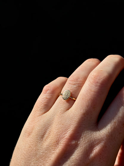Oval or Circle Fingerprint Ring - 9ct Gold - Print Impression Kit + Ring