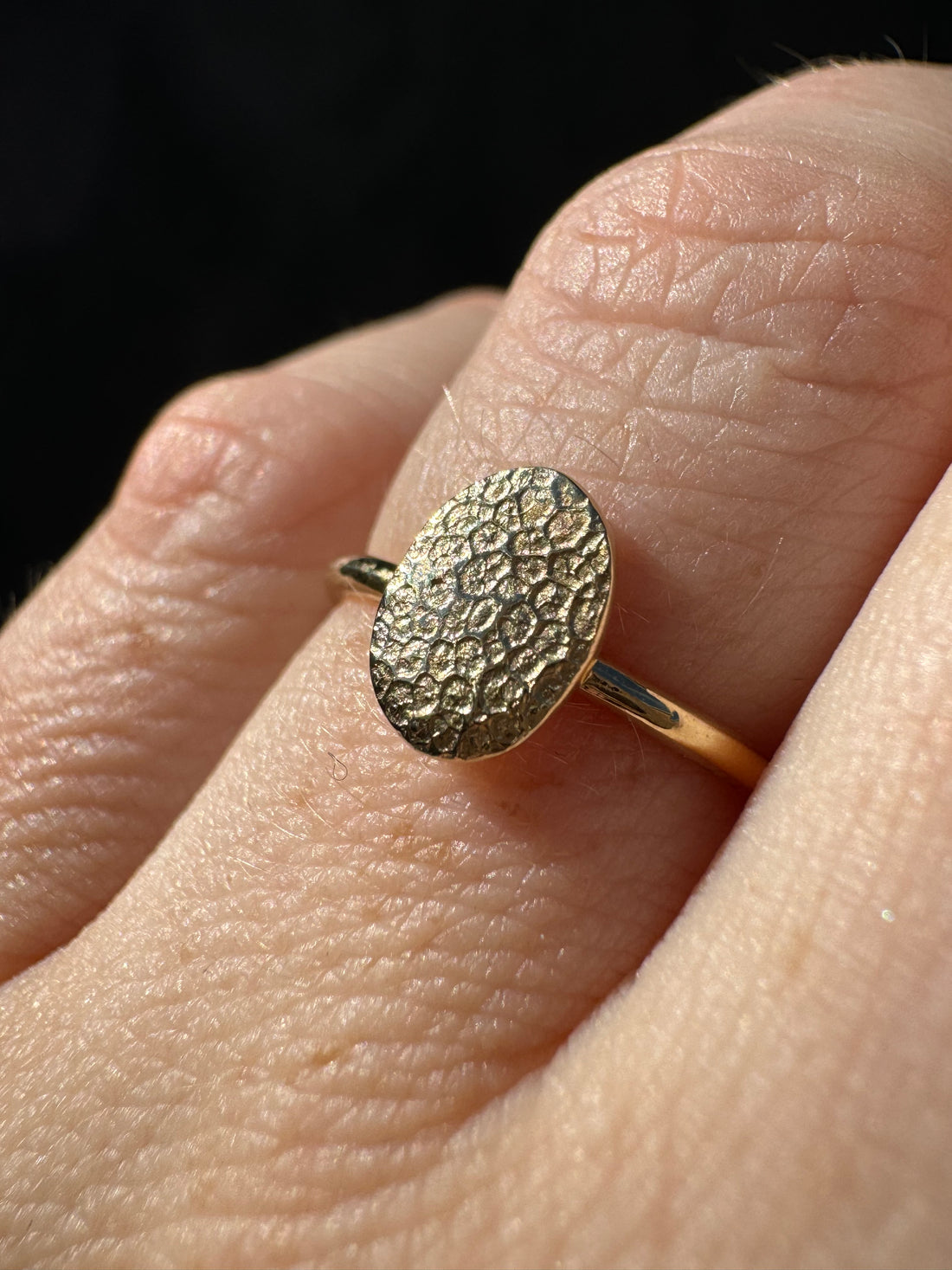 Oval or Circle Fingerprint Ring - 9ct Gold - Print Impression Kit + Ring