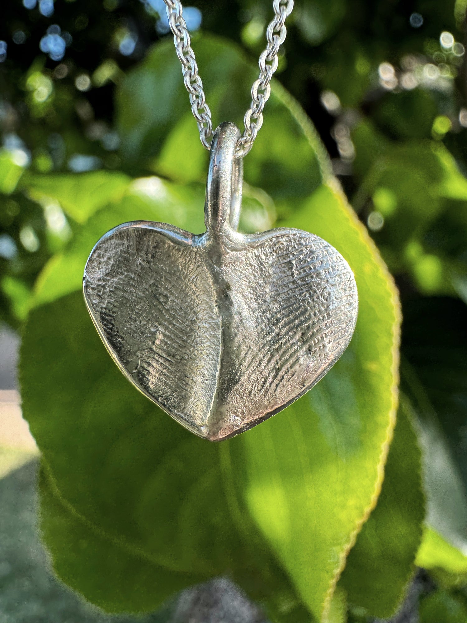 Fingerprint Heart Pendant in Sterling Silver + Fingerprint Impression Kit