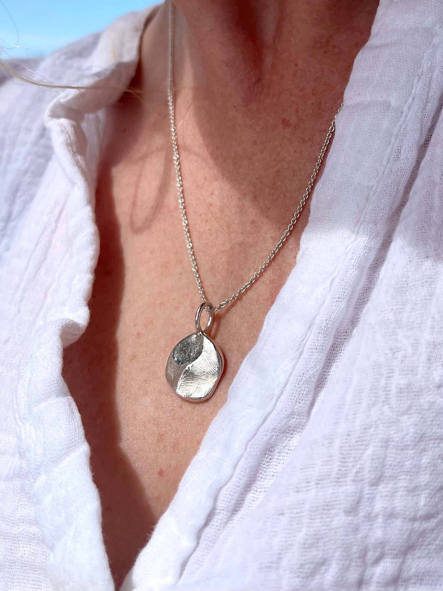 Fingerprint Pendant - Sterling Silver - Fingerprint Impression Kit + Necklace