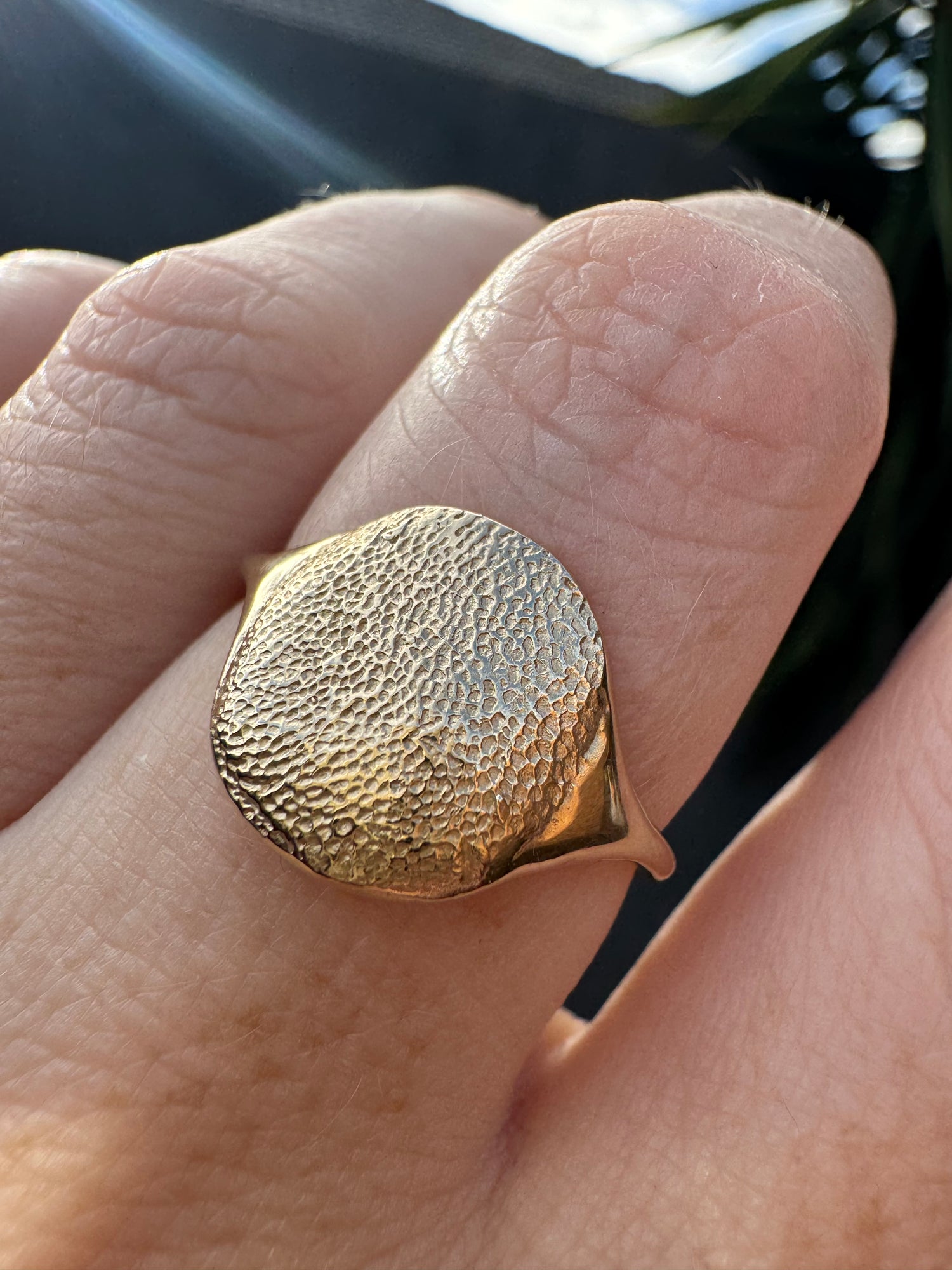 Oval or Circle Fingerprint Ring - 9ct Gold - Print Impression Kit + Ring