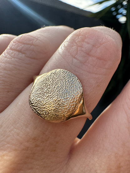 Oval or Circle Fingerprint Ring - 9ct Gold - Print Impression Kit + Ring