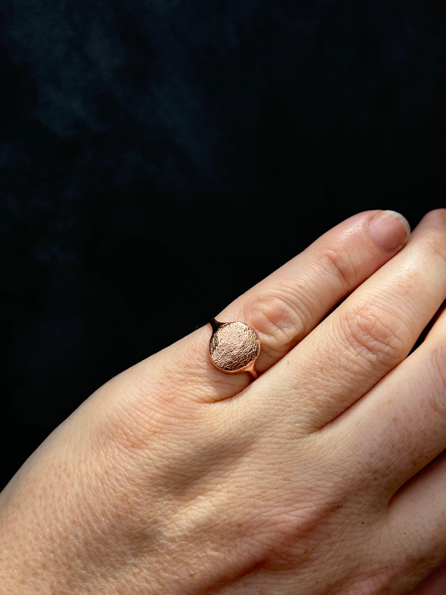 Oval or Circle Fingerprint Ring - 9ct Gold - Print Impression Kit + Ring