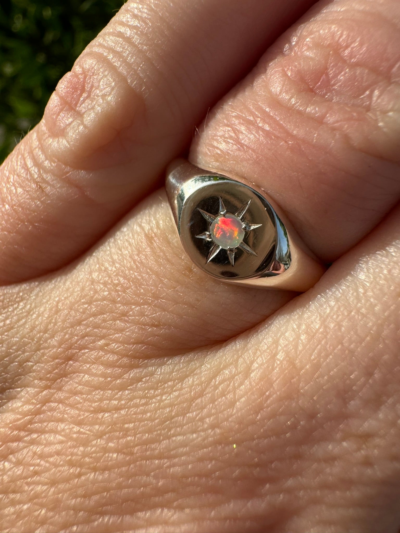 Birthstone Signet Ring Silver