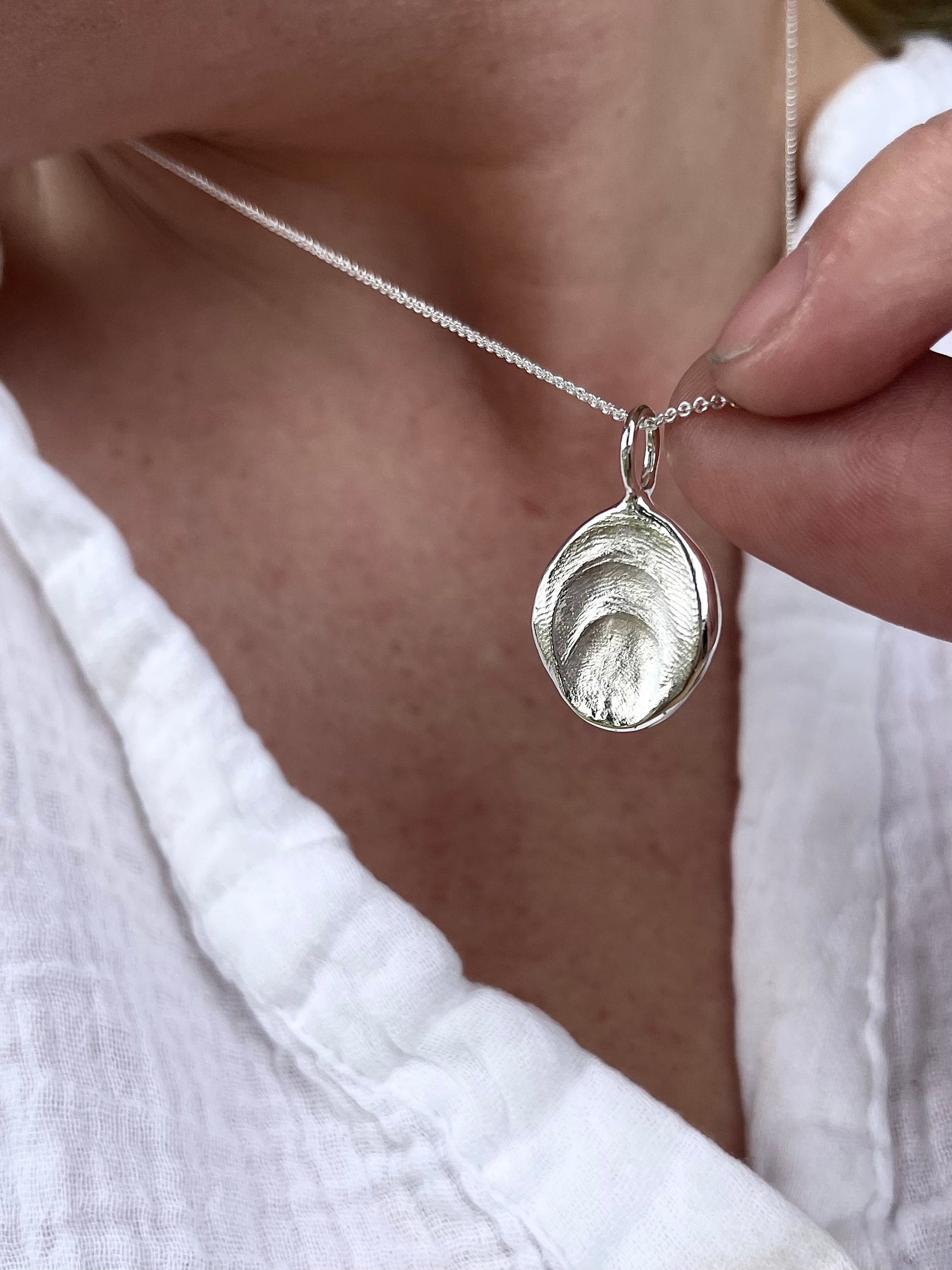 Fingerprint Pendant Sterling Silver Fingerprint Impression Kit